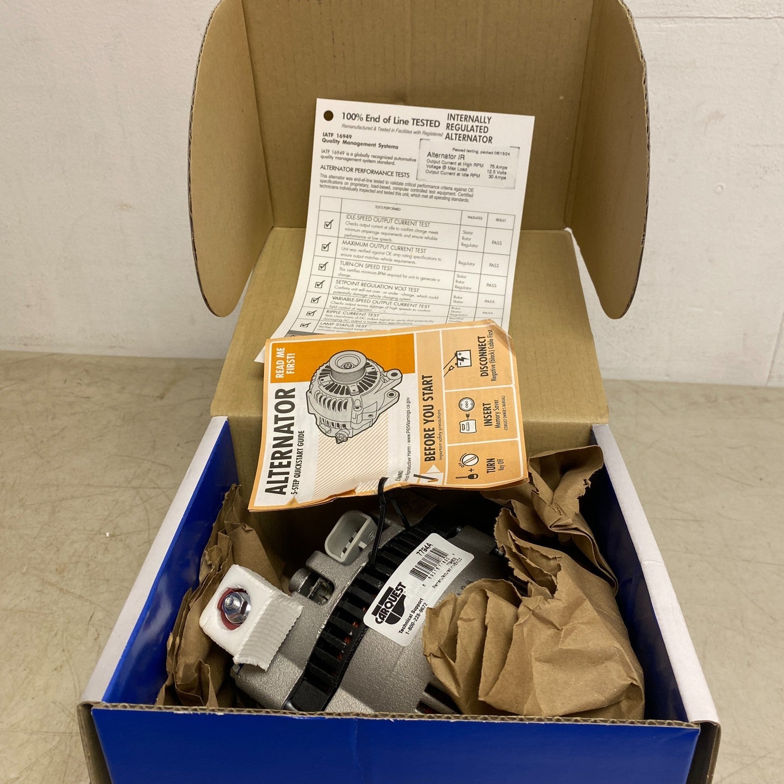 CARQUEST Premium Alternator 95 A Clockwise Rotation Model 7794A