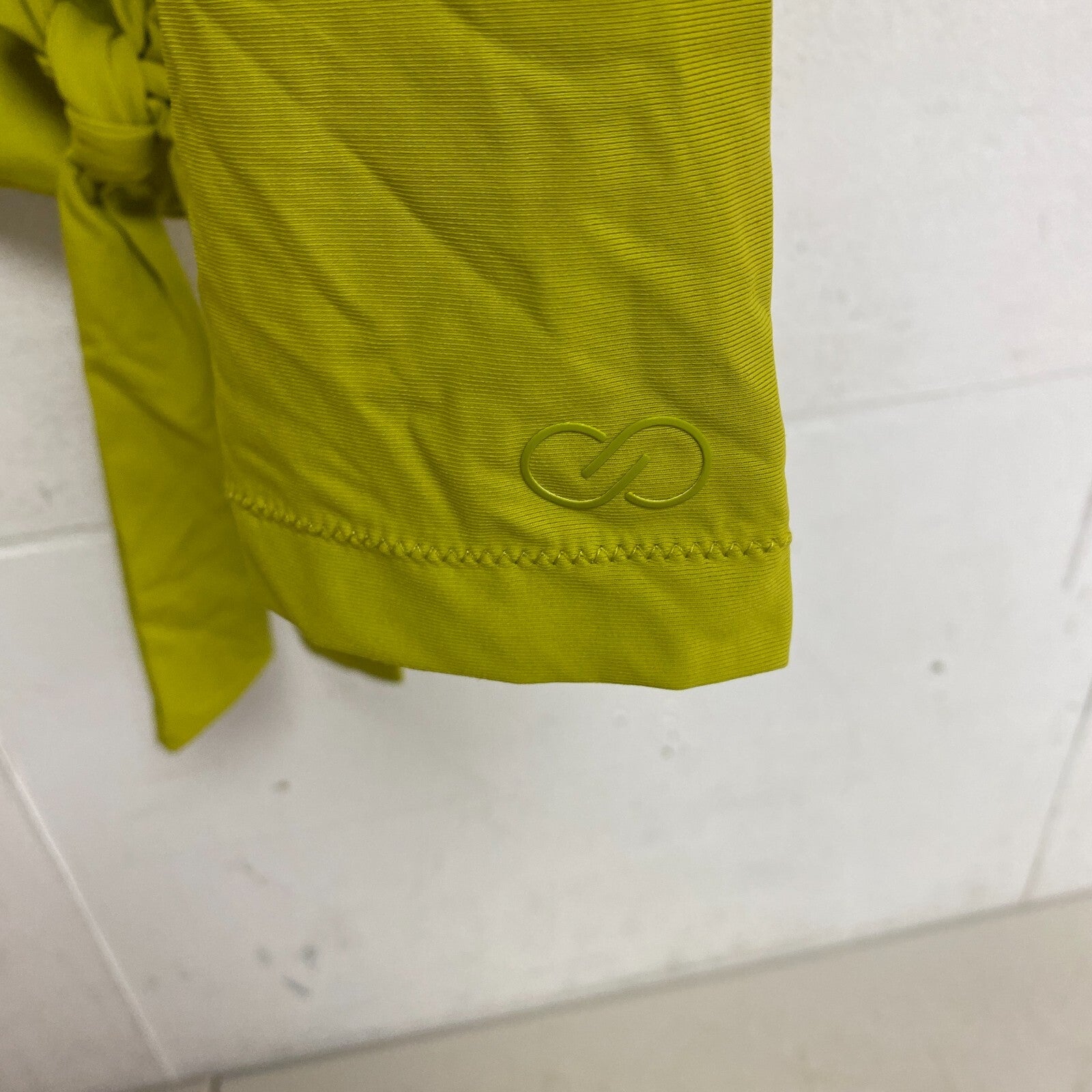 Calia Women's Swim Collection Cropped Front Tied Rash Guard Kiwi Green WSA22804