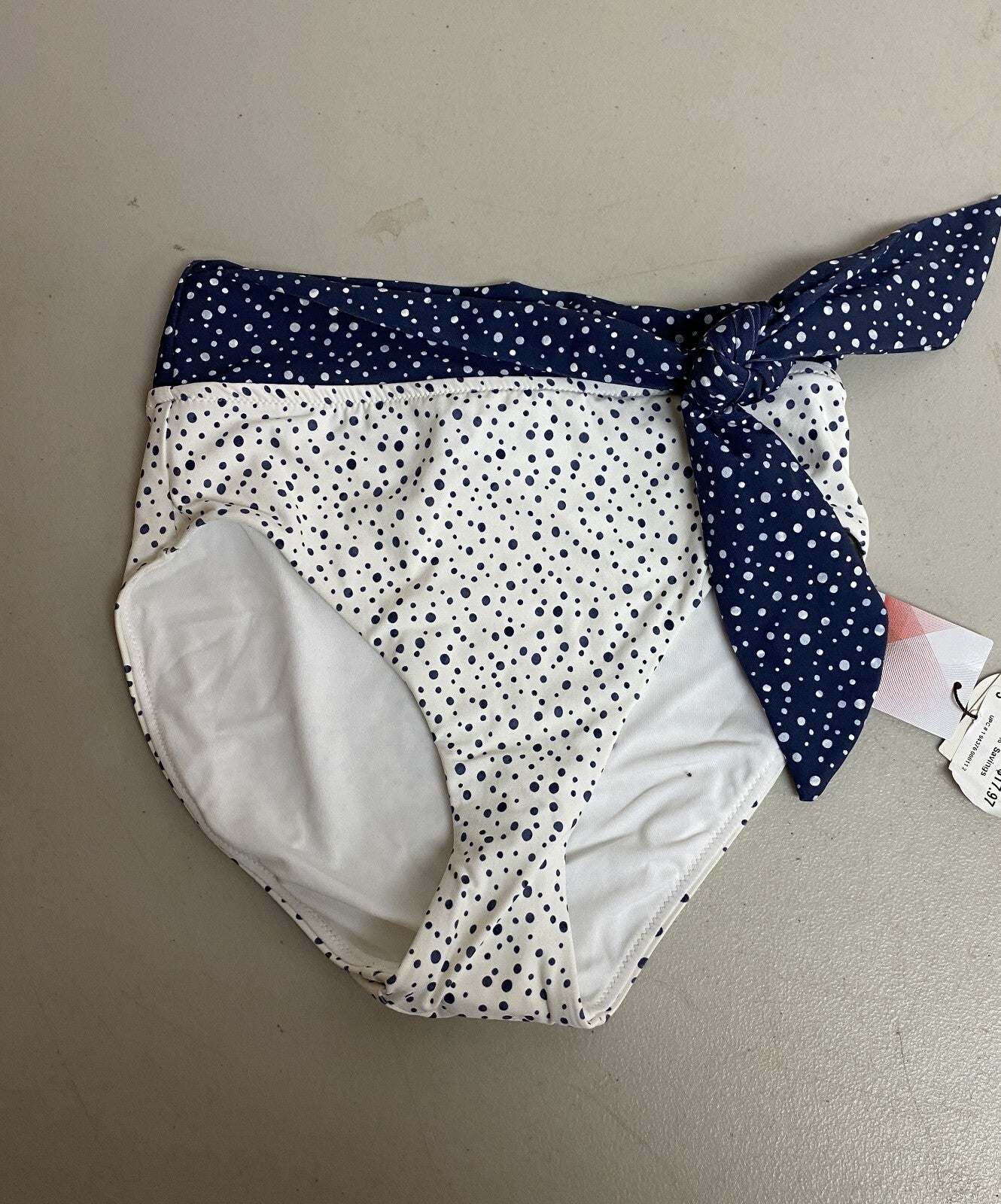 Calia Women's Swim High Rise Side Tie Bottom Freckle Dot Amethyst WSA22402PRT