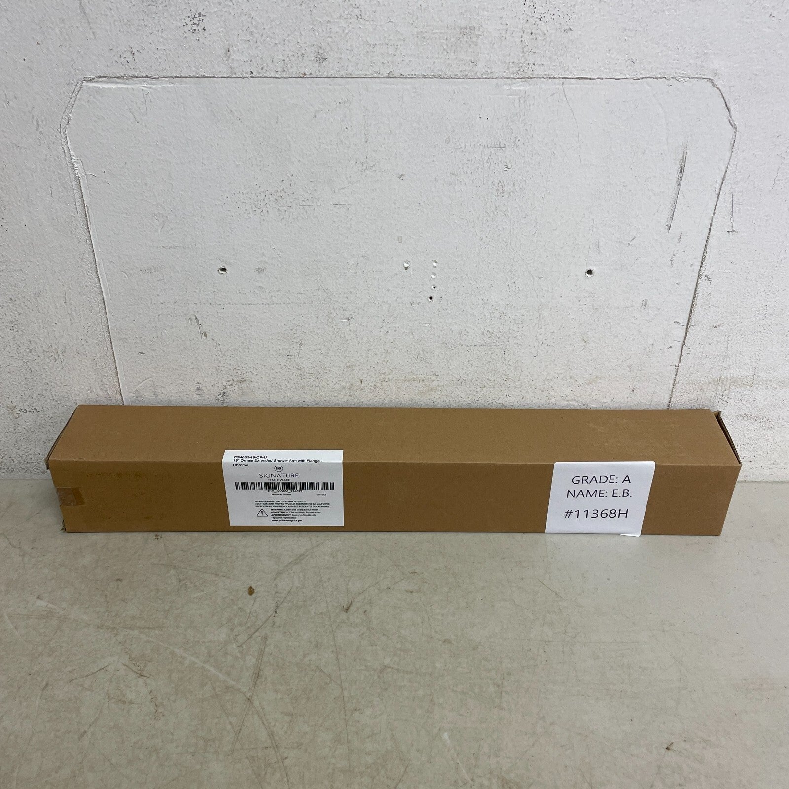 Signature Hardware 19" ORNATE EXTENDED SHOWER ARM WITH FLANGE-CHROME