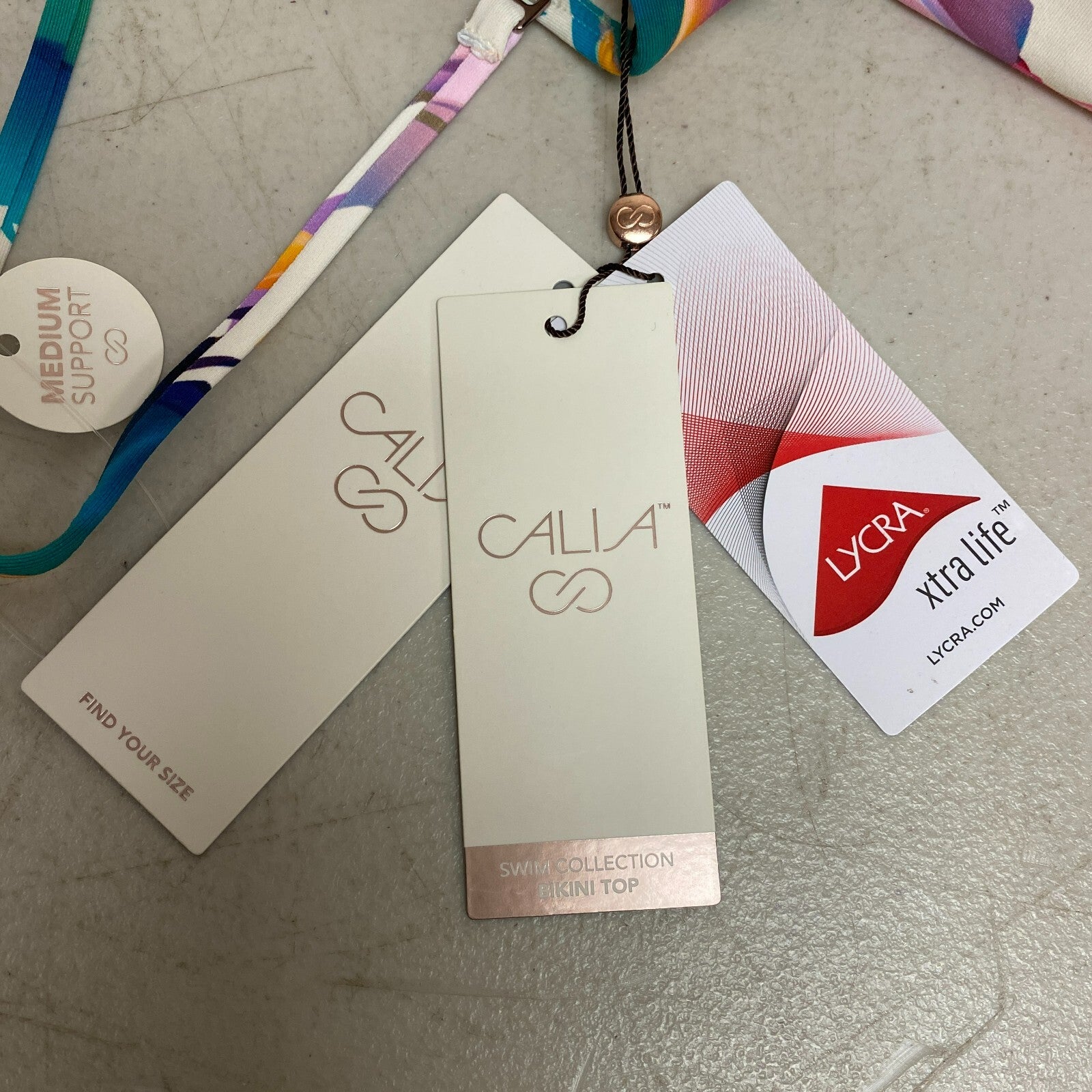 Calia Womens Bikini Top Bandeau Tankini Unbleached/Multi Stylish WSA23304PRT