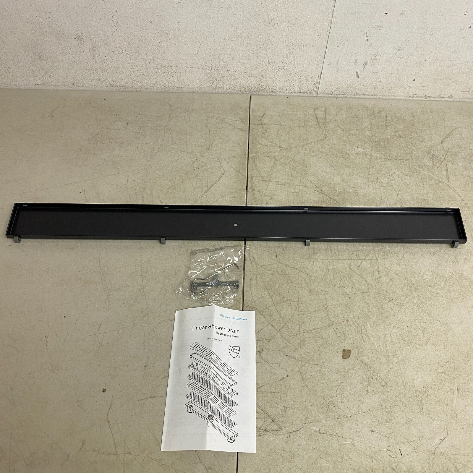 Signature Hardware 32" Cohen Linear Tile-In Shower Drain - Matte Black