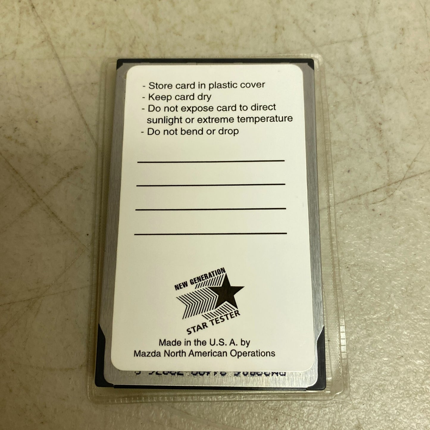 Mazda Data Transfer Card 2000 MPV Federal w/ immobilizer 1 & 2 49G0-88-024