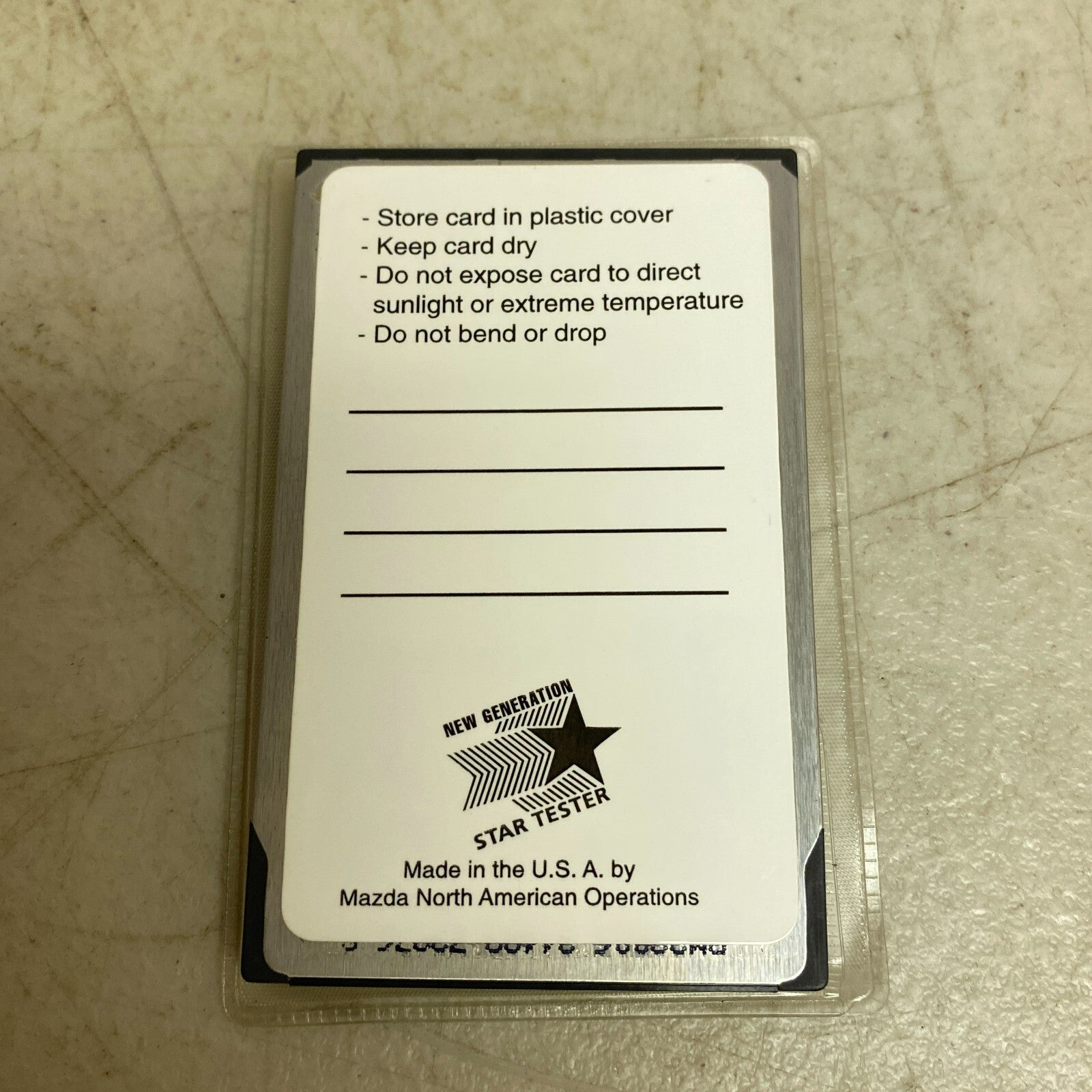 Mazda Data Transfer Card 2000 MPV Federal w/ immobilizer 1 & 2 49G0-88-024