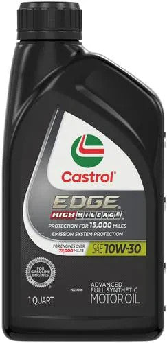 Castrol EDGE High Mileage 10W-30 Full Synthetic Motor Oil 1QT Bottle 10W30
