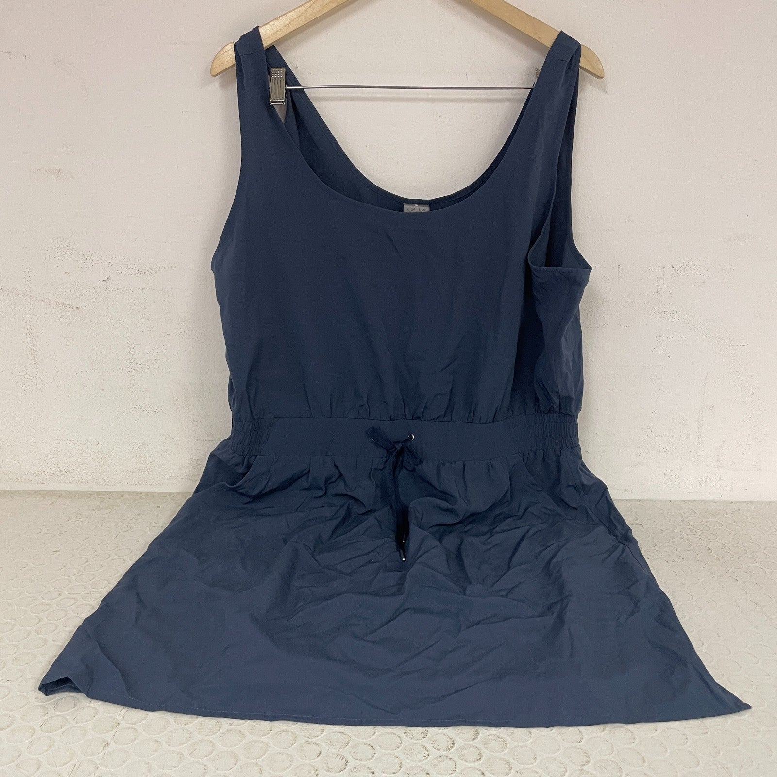 Calia Womenâs Double Scoop Dress Androsia Slate WSA24600N NWT New with Tags