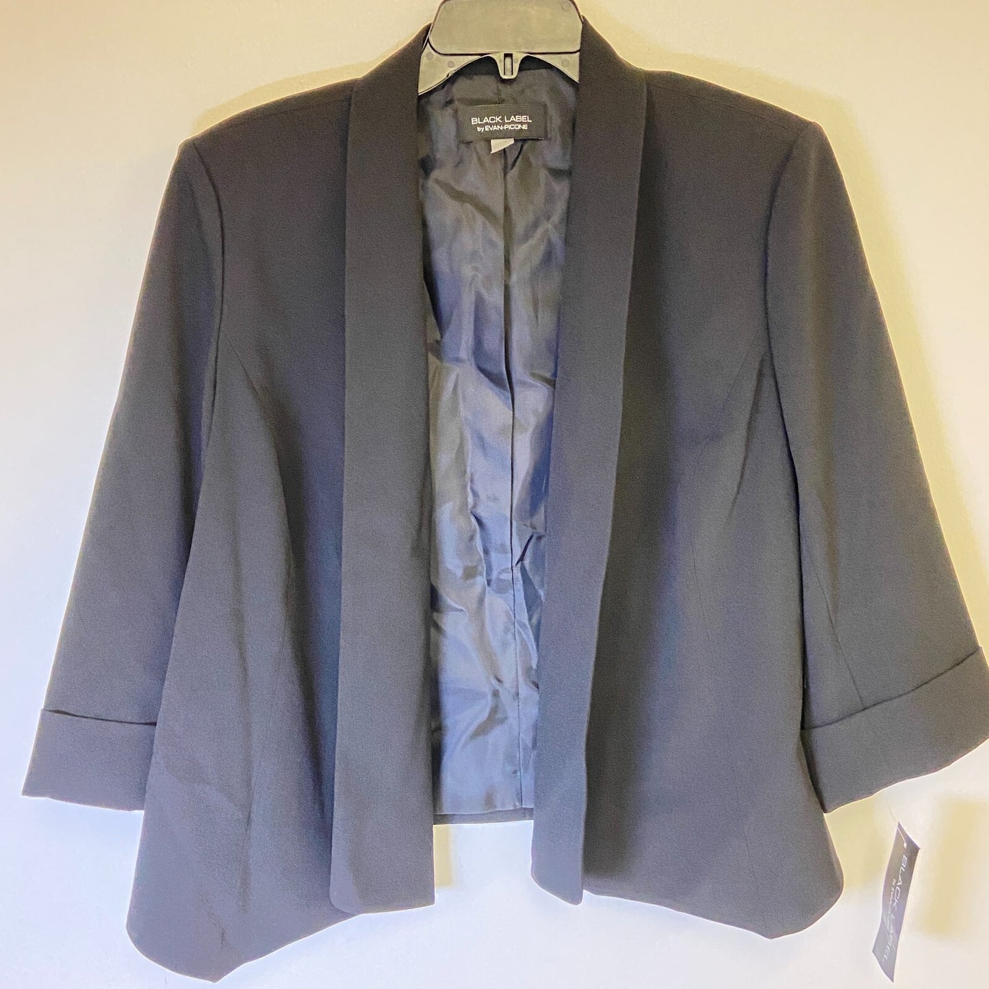 Black Label Women's Pocketless Stretch Blazer Size 16 Color Black *NWT