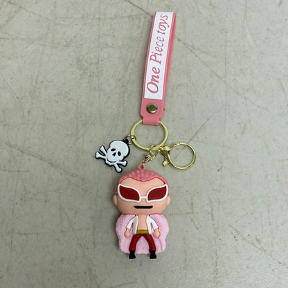Assorted Silicone One Piece Keychain with Donquixote Doflamingo Accessory