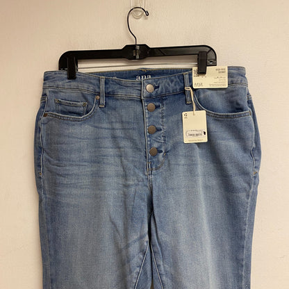 Ana Women's High Rise Exposed Button Skinny Jeans Size 16W Color Light Blue Bell