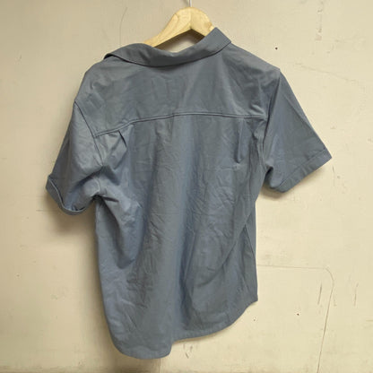 VRST Mens Short Sleeve Button Down Shirt Muted Denim Heather MAX200333