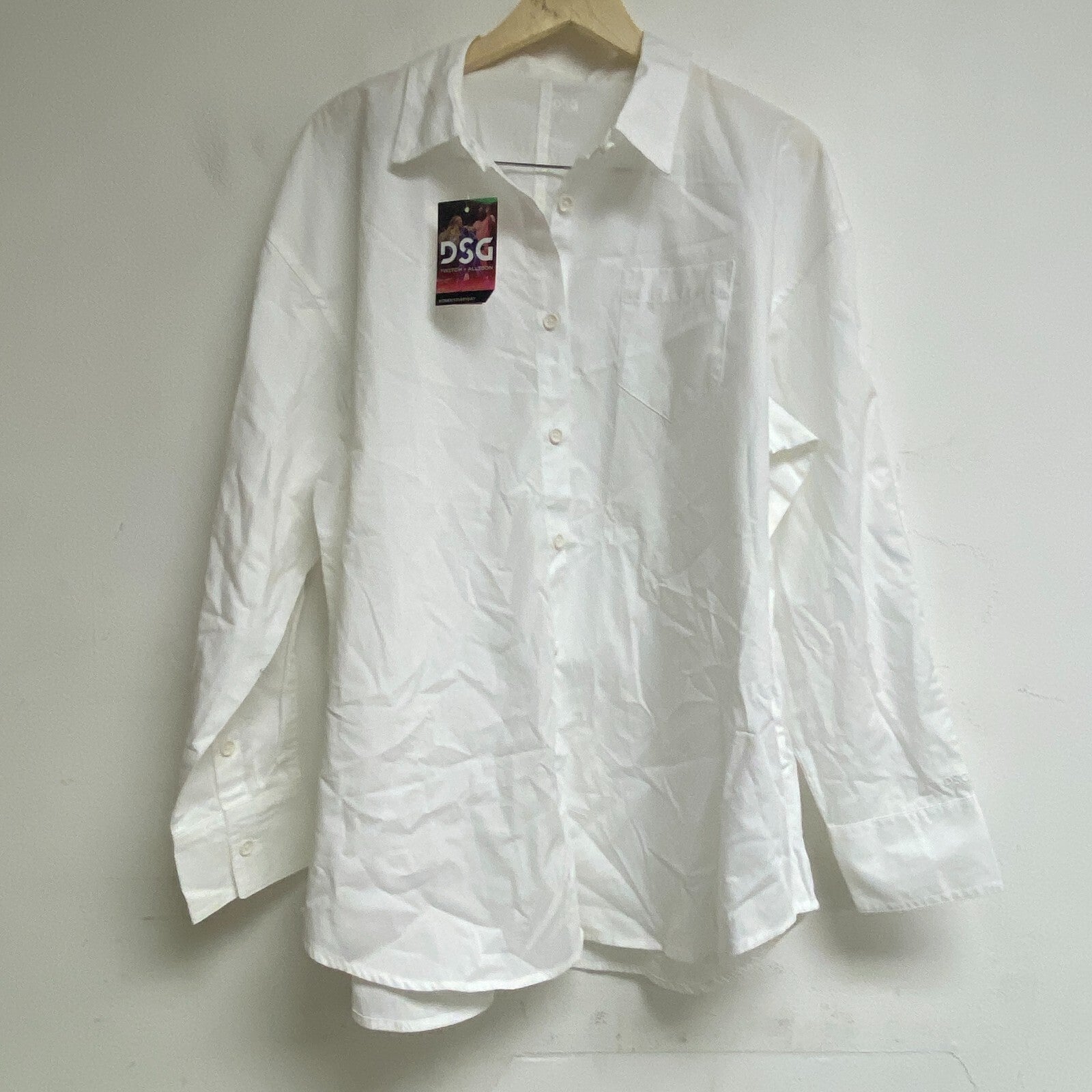 DSG X TWITCH + ALLISON Women's Boyfriend Woven Button Pure White BOSSW22104