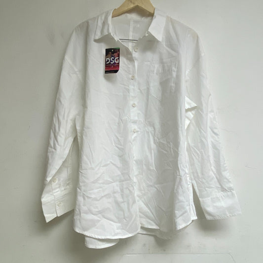 DSG X TWITCH + ALLISON Women's Boyfriend Woven Button Pure White BOSSW22104