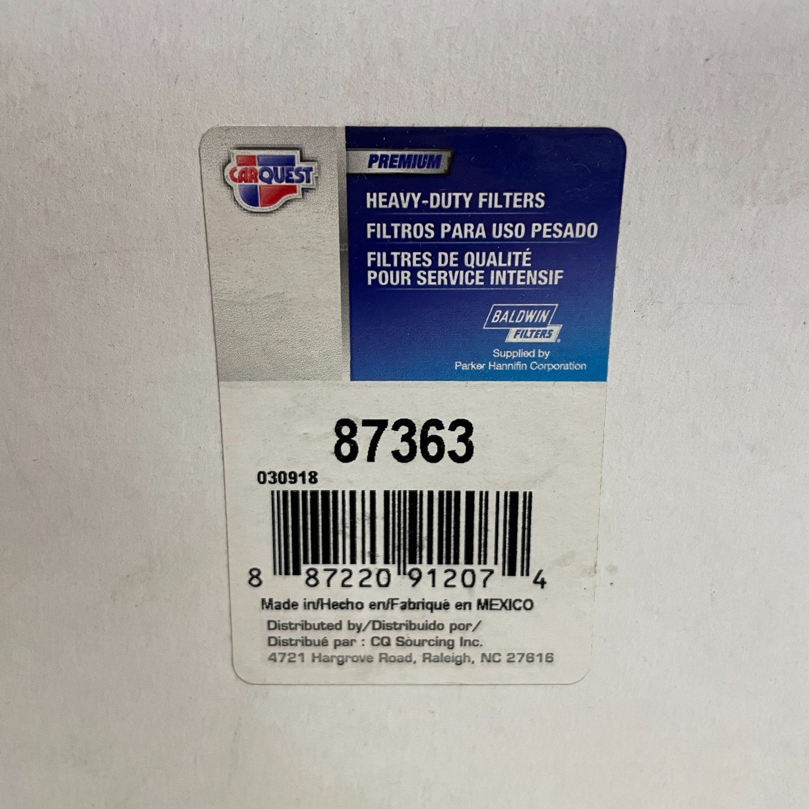 Carquest 87363 Round Axial-Seal Engine Air Filter
