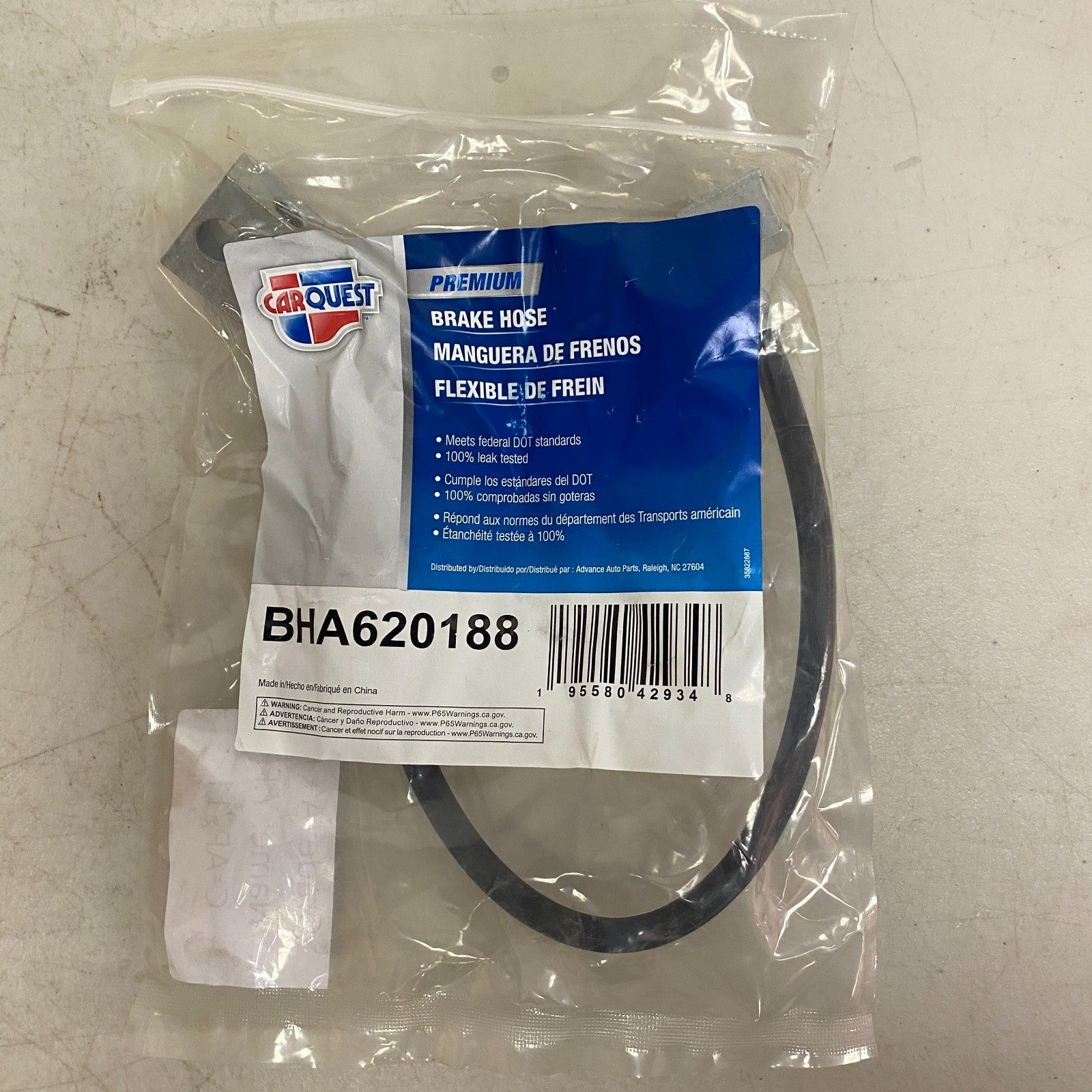 CARQUEST Brake Hydraulic Hose  Black EPDM Rubber 17.13″ Model BHA620188