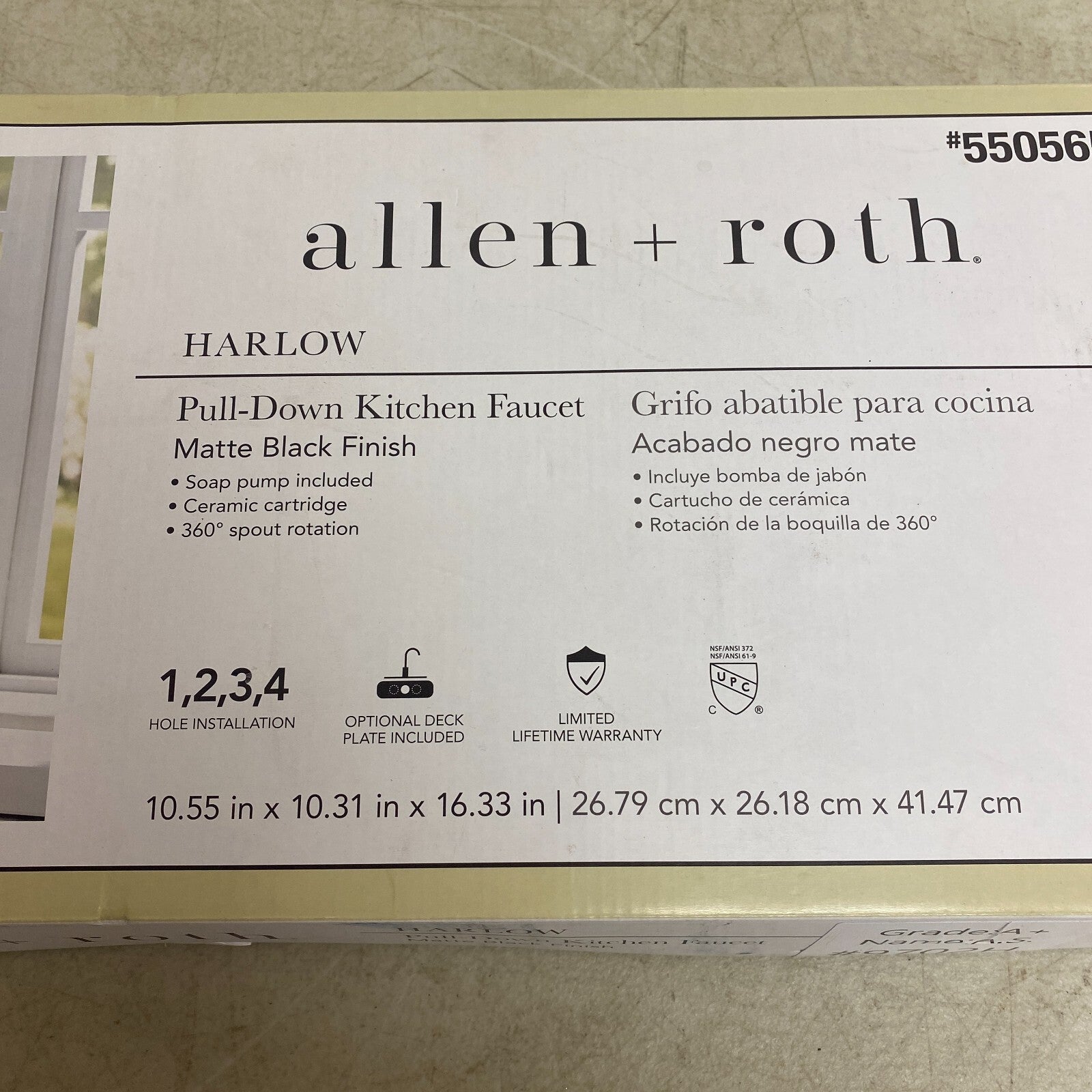 allen+roth Harlow Matte Black Single Handle Deck-mount Handle Commercial 5505651