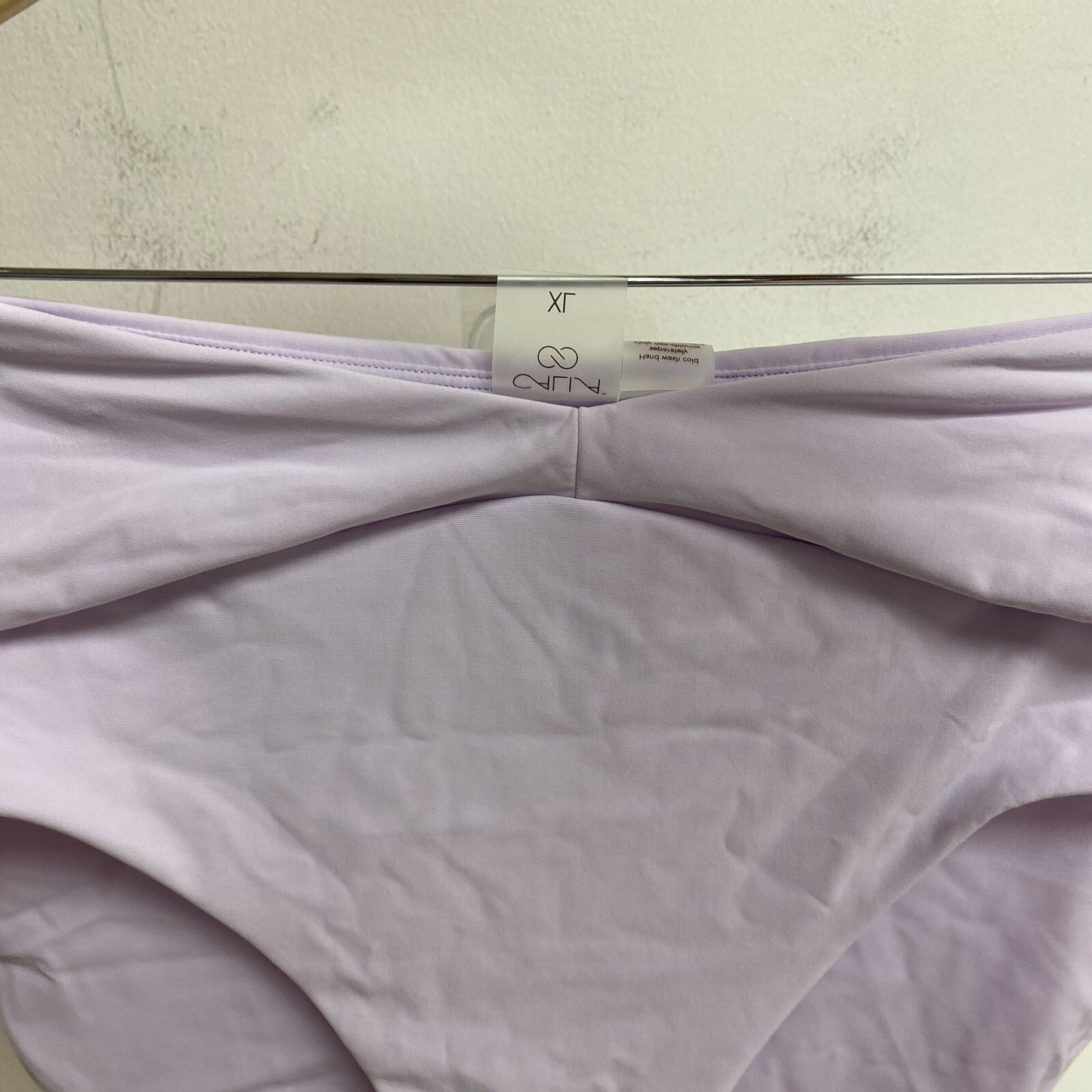 CALIA Women's High Rise Shirred V Front Swim Bottom Blooming Lilac WSA23407