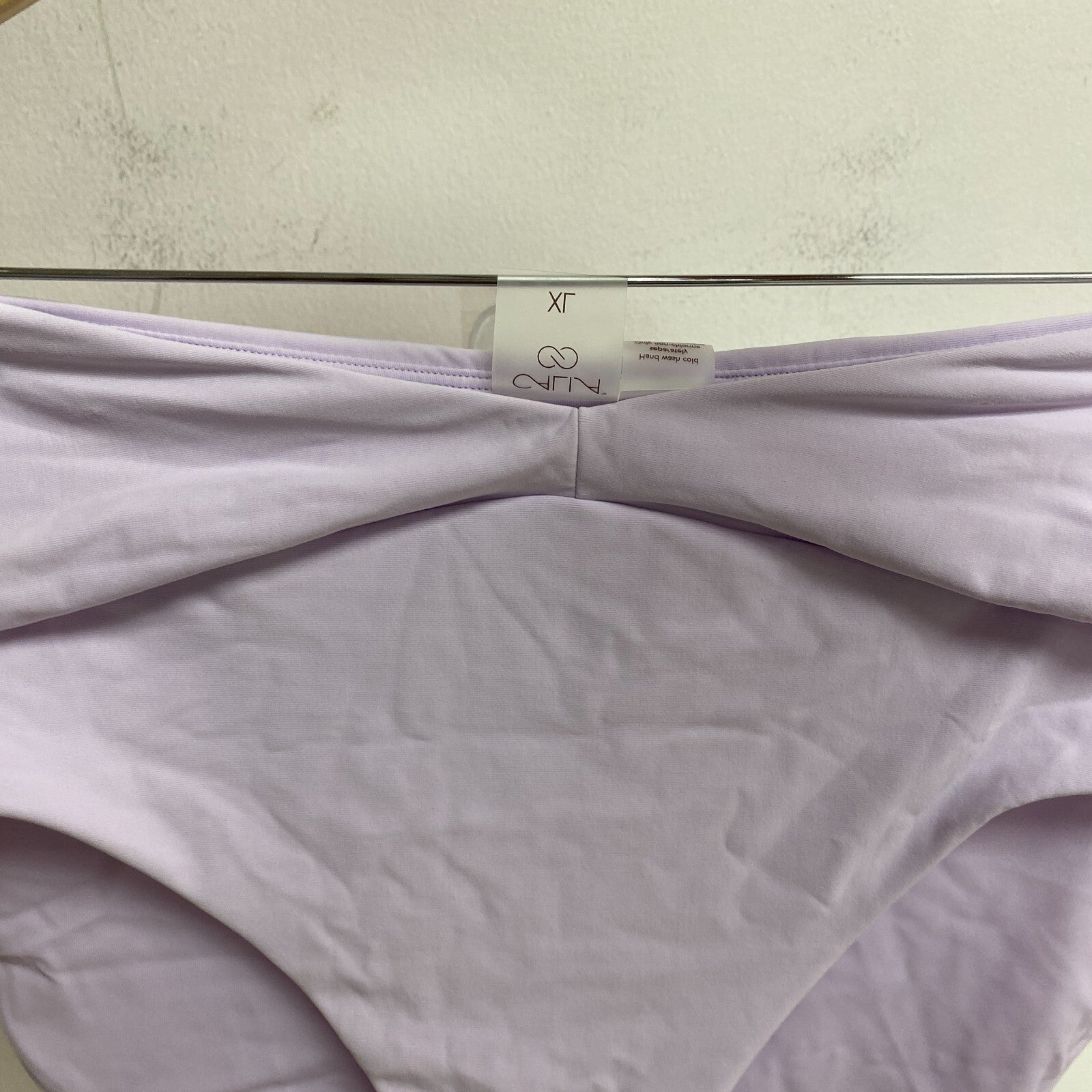 CALIA Women's High Rise Shirred V Front Swim Bottom Blooming Lilac WSA23407