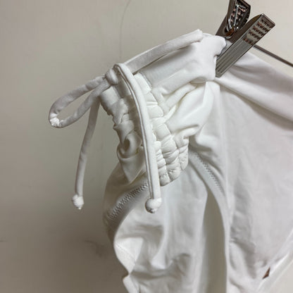 Calia Women's Swim Ruched Side Adjustable Bottom Pure White Hand Wash WSA23402