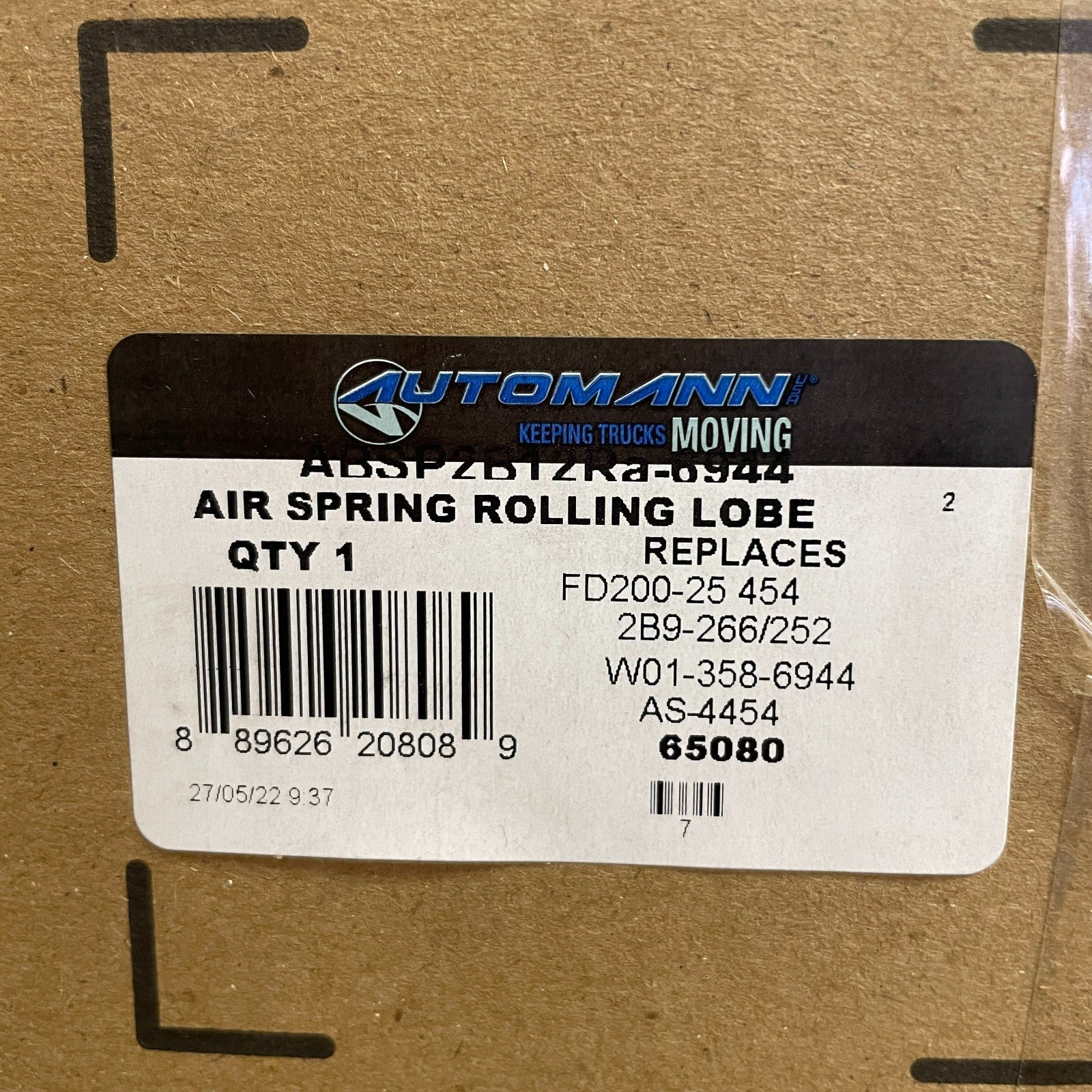 Automann ABSP2B12RA-6944 Air Spring Double Convoluted for Commercial Truck