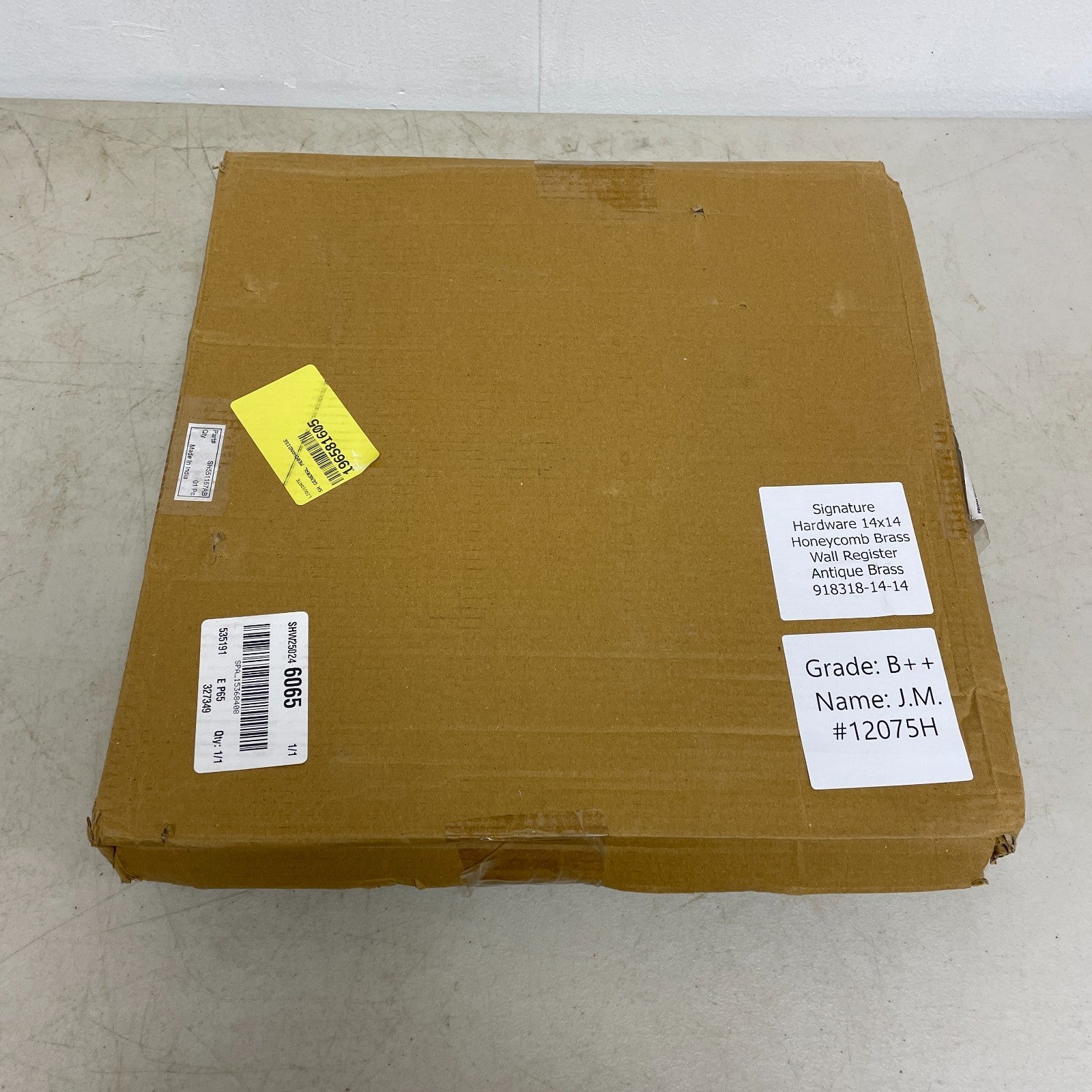 Signature Hardware 14x14 Honeycomb Brass Wall Register Antique Brass