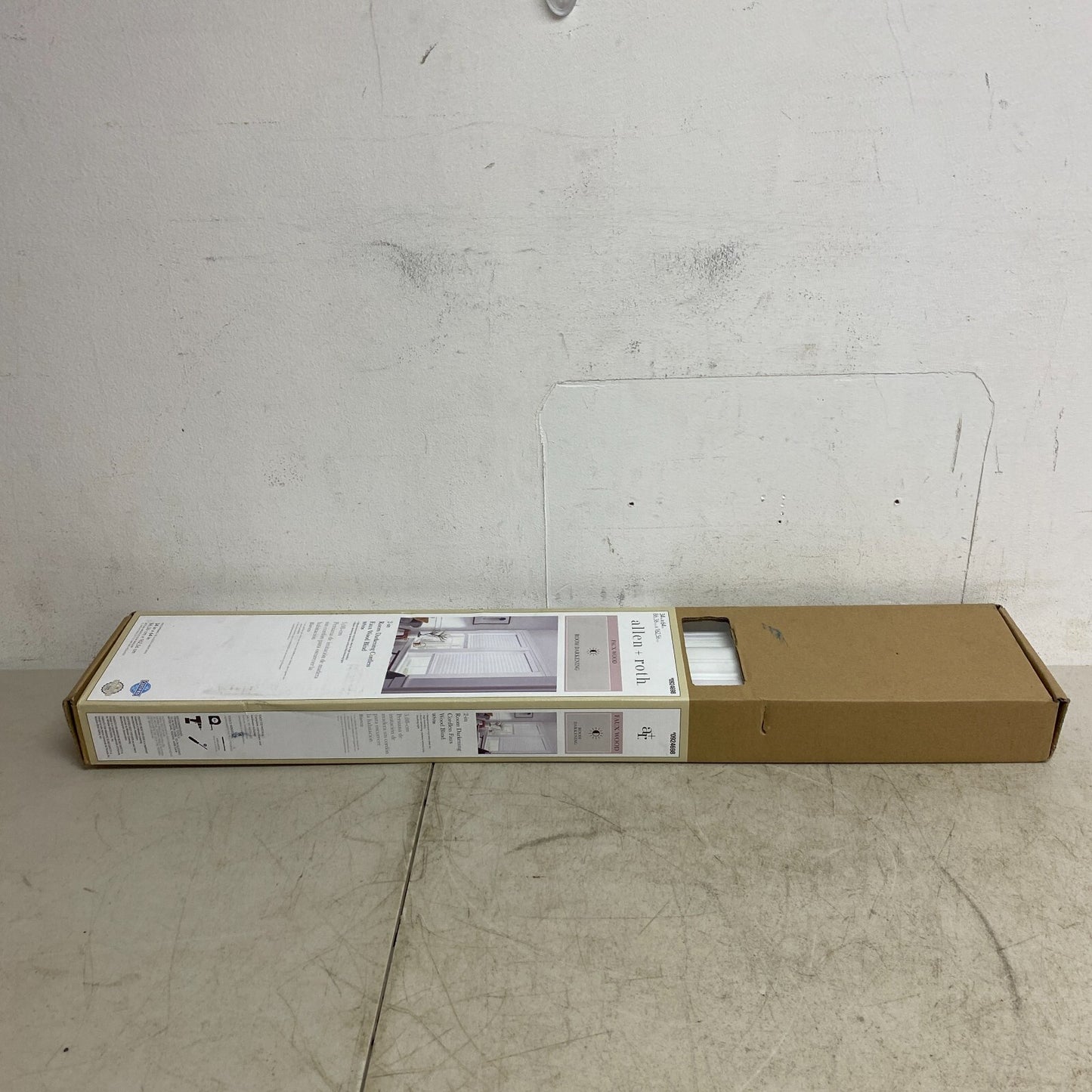 allen + roth 2-in Room Darkening Cordless Faux Wood Blind White 34in x 64in