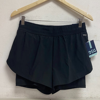 DSG Women's 6"Running Mid Rise 2 in 1  Short Woven Top Layer Pure Black DAW11193