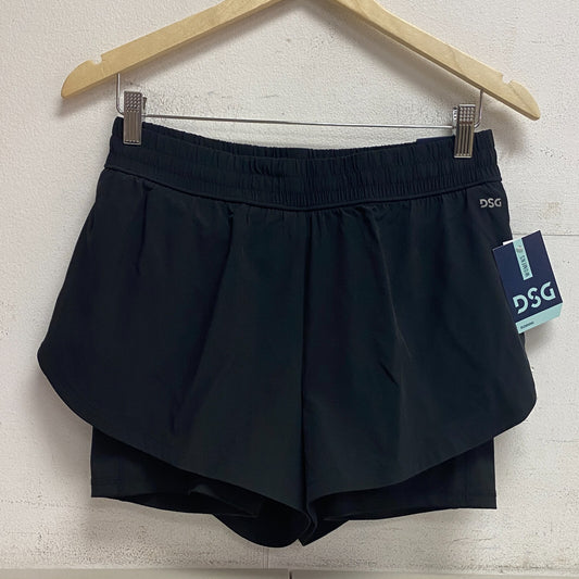 DSG Women's 6"Running Mid Rise 2 in 1  Short Woven Top Layer Pure Black DAW11193