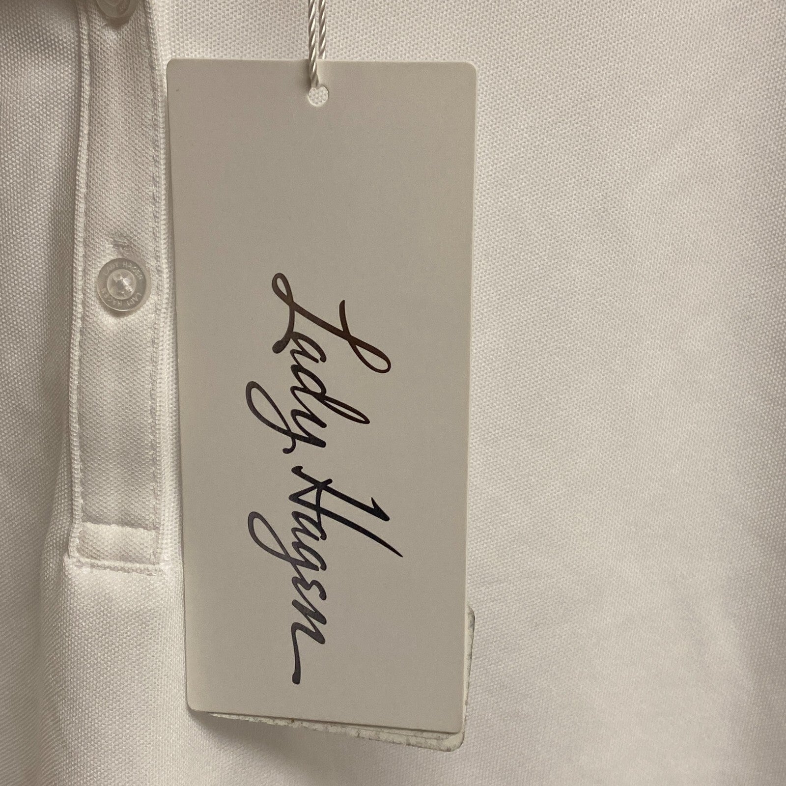 Lady Hagen Womens Pique Rib Trim SLVS Polo White/Black WGH11502 BRAND NEW