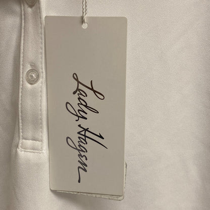 Lady Hagen Womens Pique Rib Trim SLVS Polo White/Black WGH11502 BRAND NEW