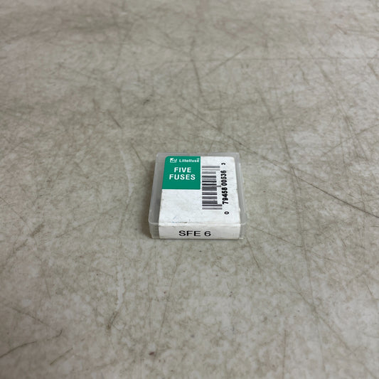 Littelfuse SFE-6 Glass Tube Fuses 6A 32V Automotive Electrical 5-Pack 312006