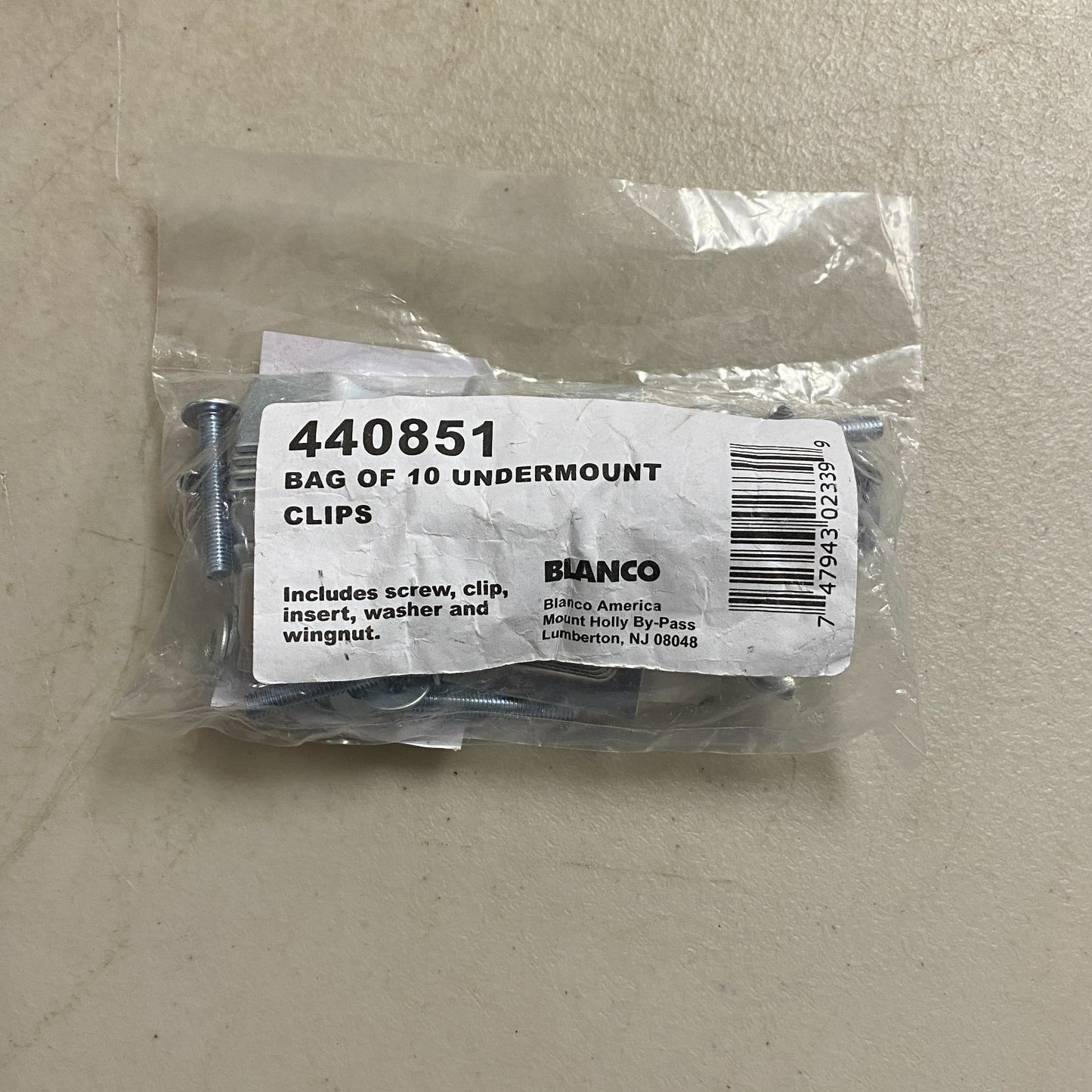 Blanco Undermount Sink Clips Pack of 10 Stainless Steel Model 440851