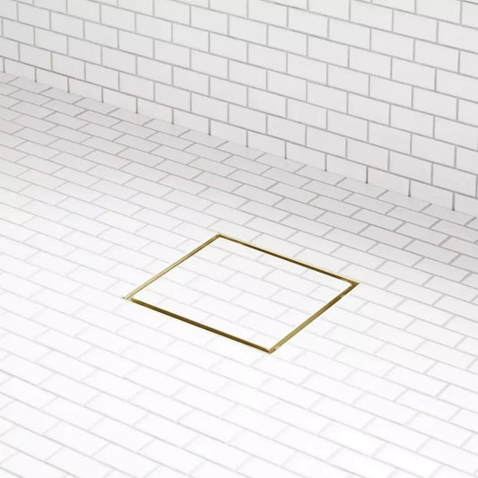 Signature Hardware 6" Cohen Square Tile-in Shower Drain - Brushed Gold