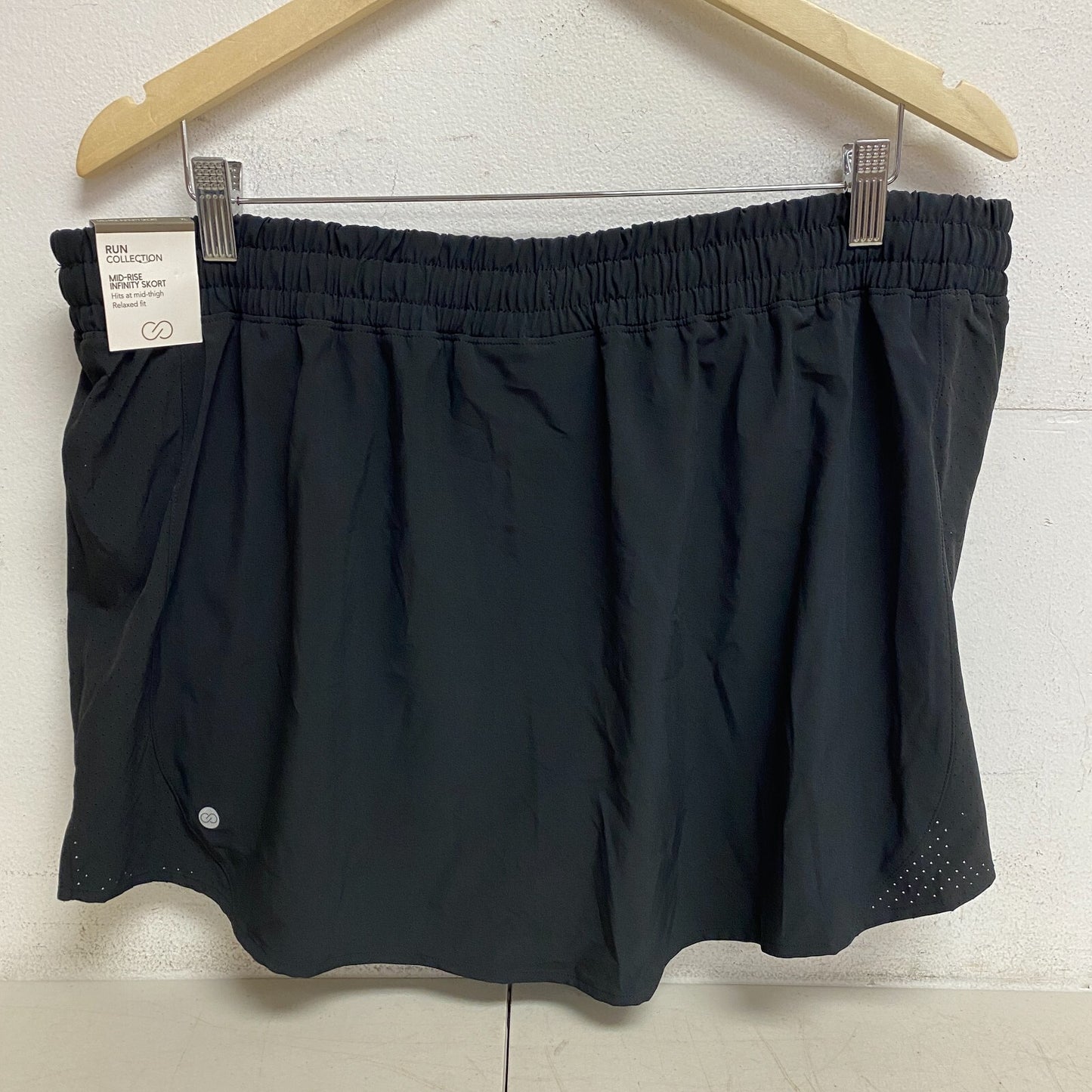 Calia Women's Infinity Run Skort Pure Black WAX12360  BRAND NEW Solid WAX12360