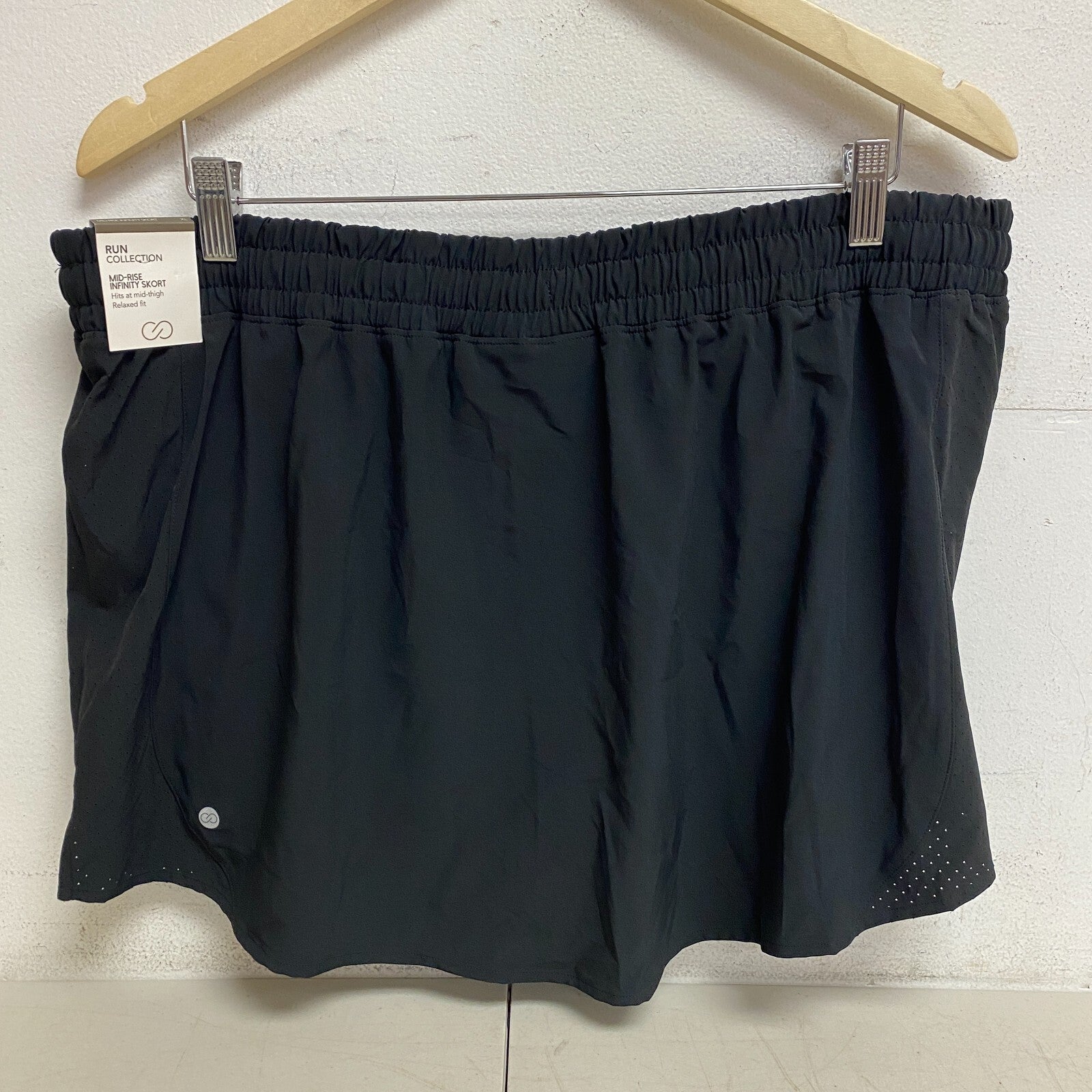 Calia Women's Infinity Run Skort Pure Black WAX12360  BRAND NEW Solid WAX12360