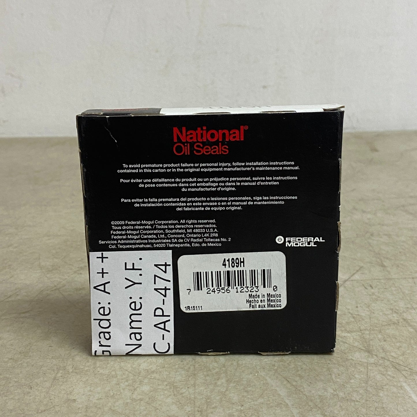 Federal Mogul National Transmission Torque Converter Seal Fluoro Elastomer 4189H