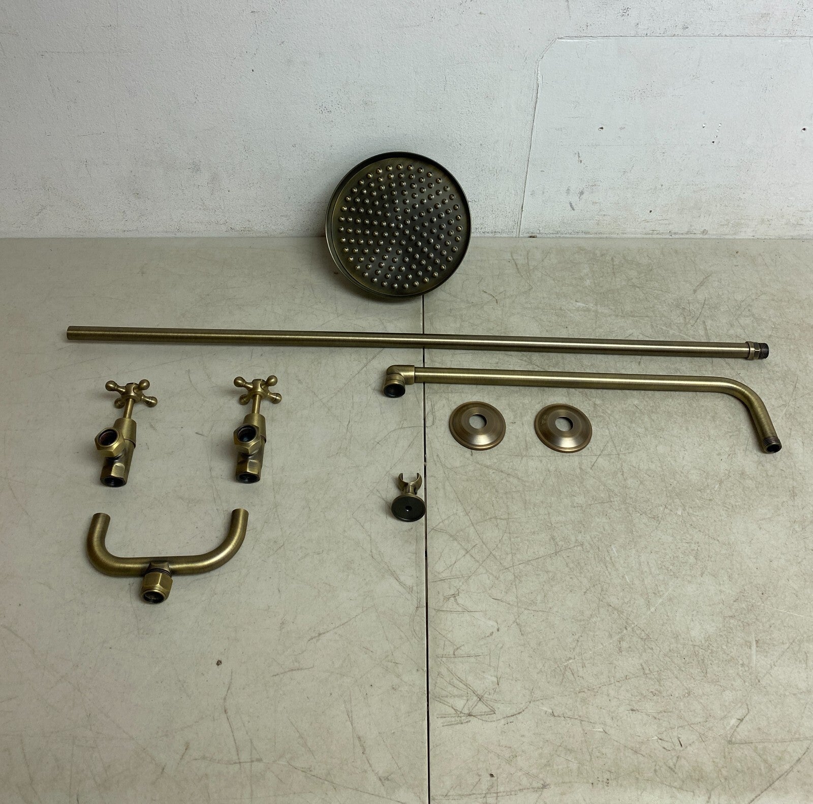 Signature Hardware Baudette Exposed Pipe Wall-Mount Shower with Rainfall Shower