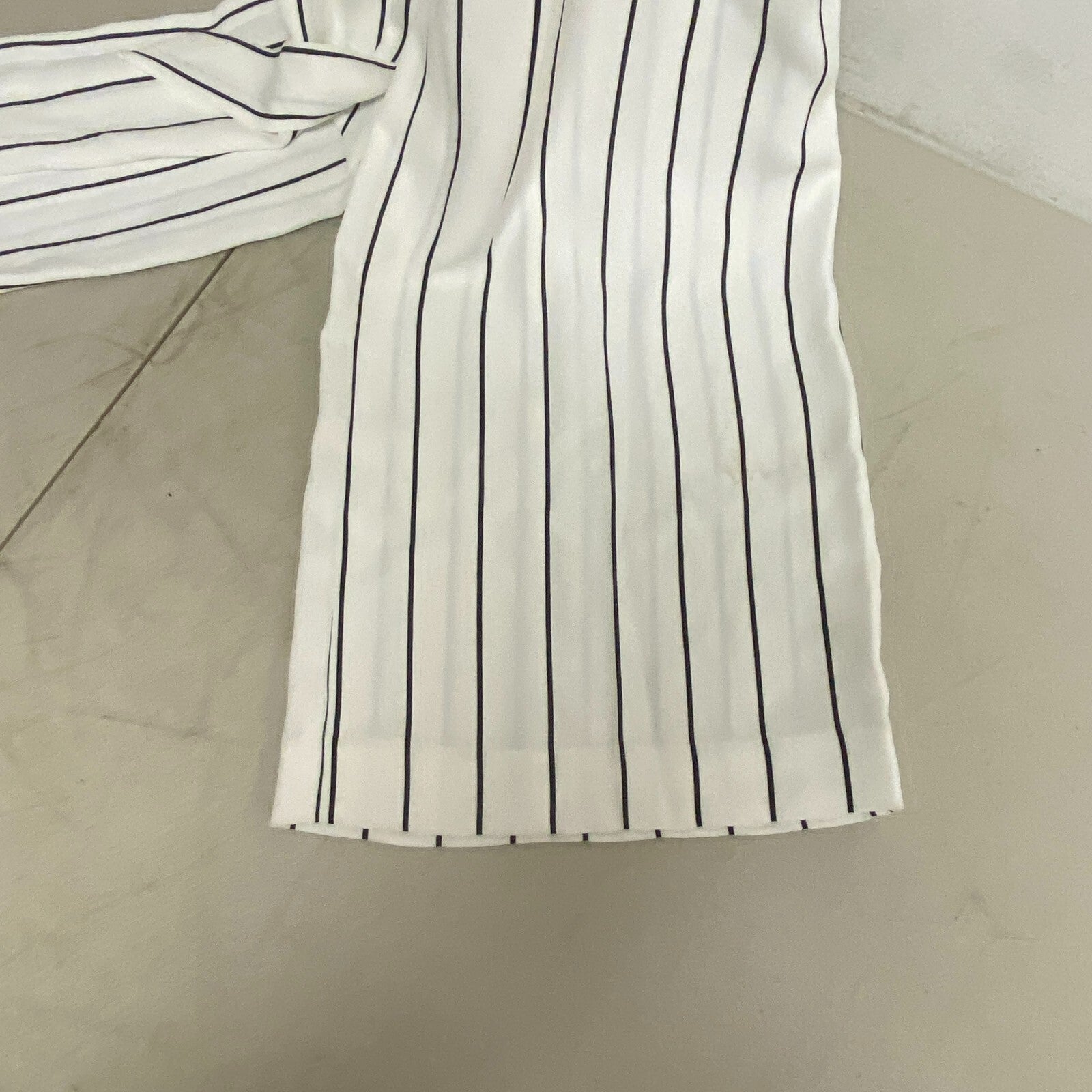 Bar III Women's Dressy Jumpsuit Striped Wide Leg Strapped Black White Size 12