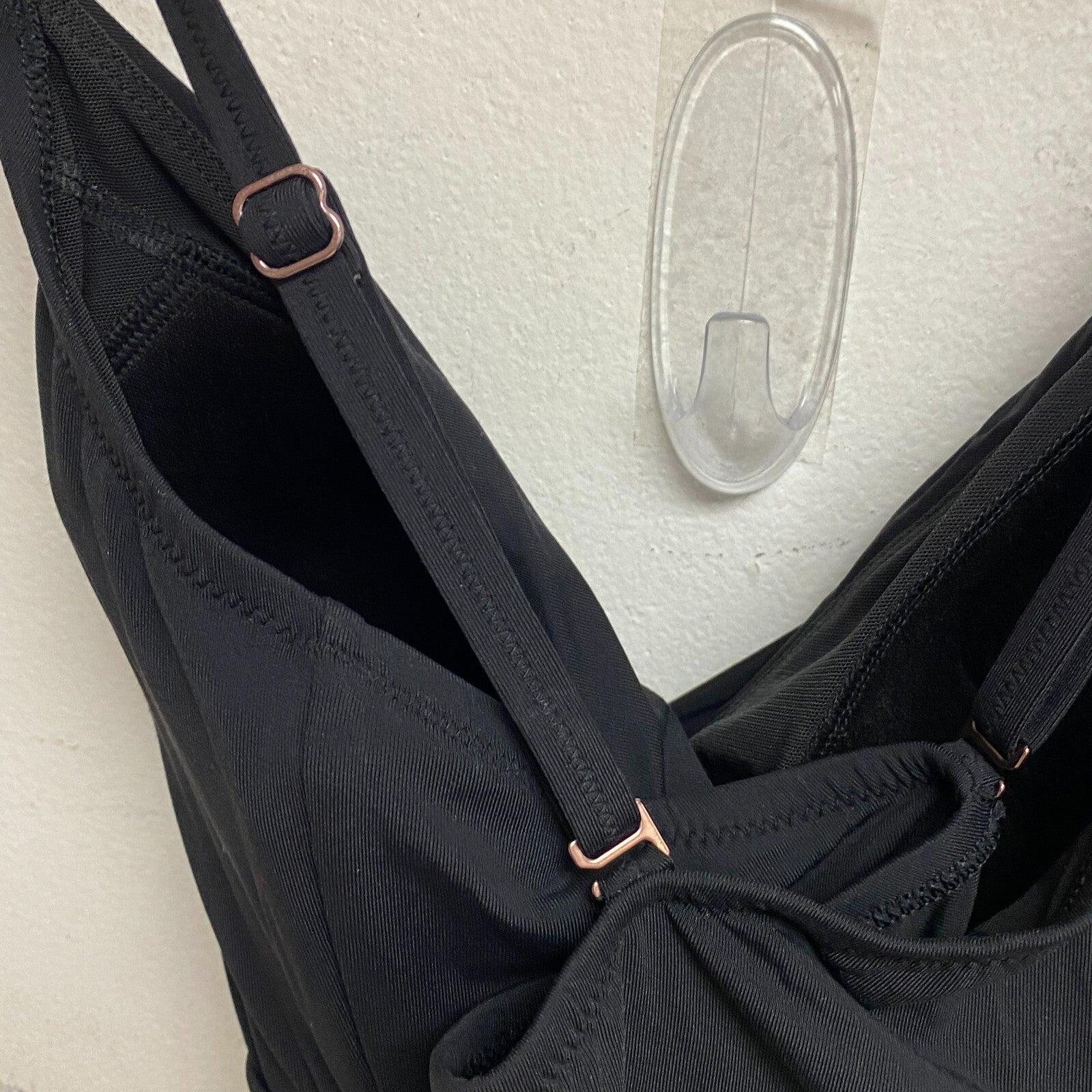 Calia Women's Tie Front One Piece Swim Suit Pure Black WSA22101