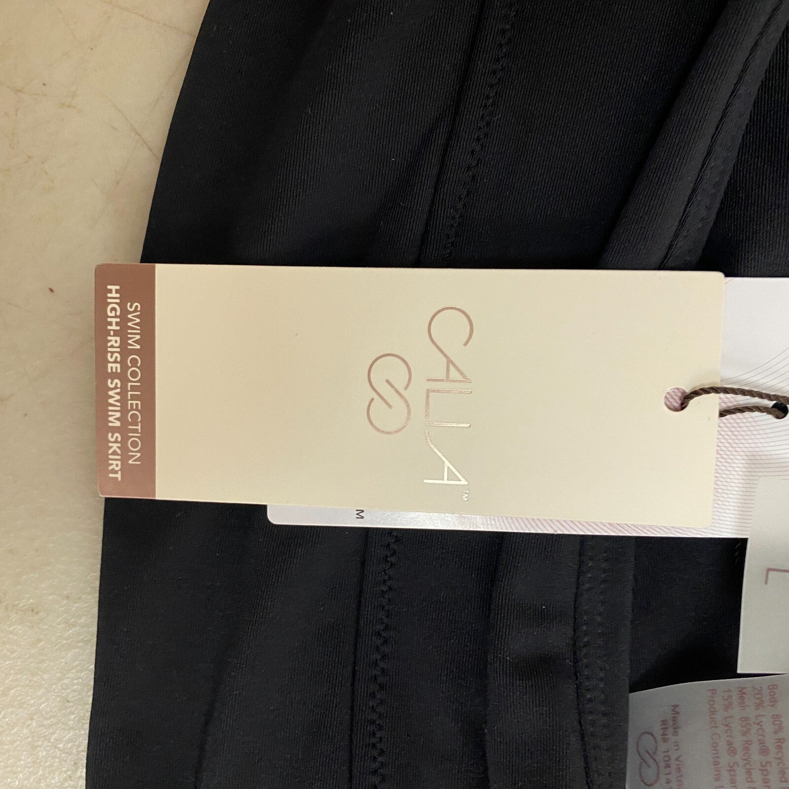 Calia Women's Swim Collection Cute High Rise Swim Skirt Pure Black WSA23504 New!