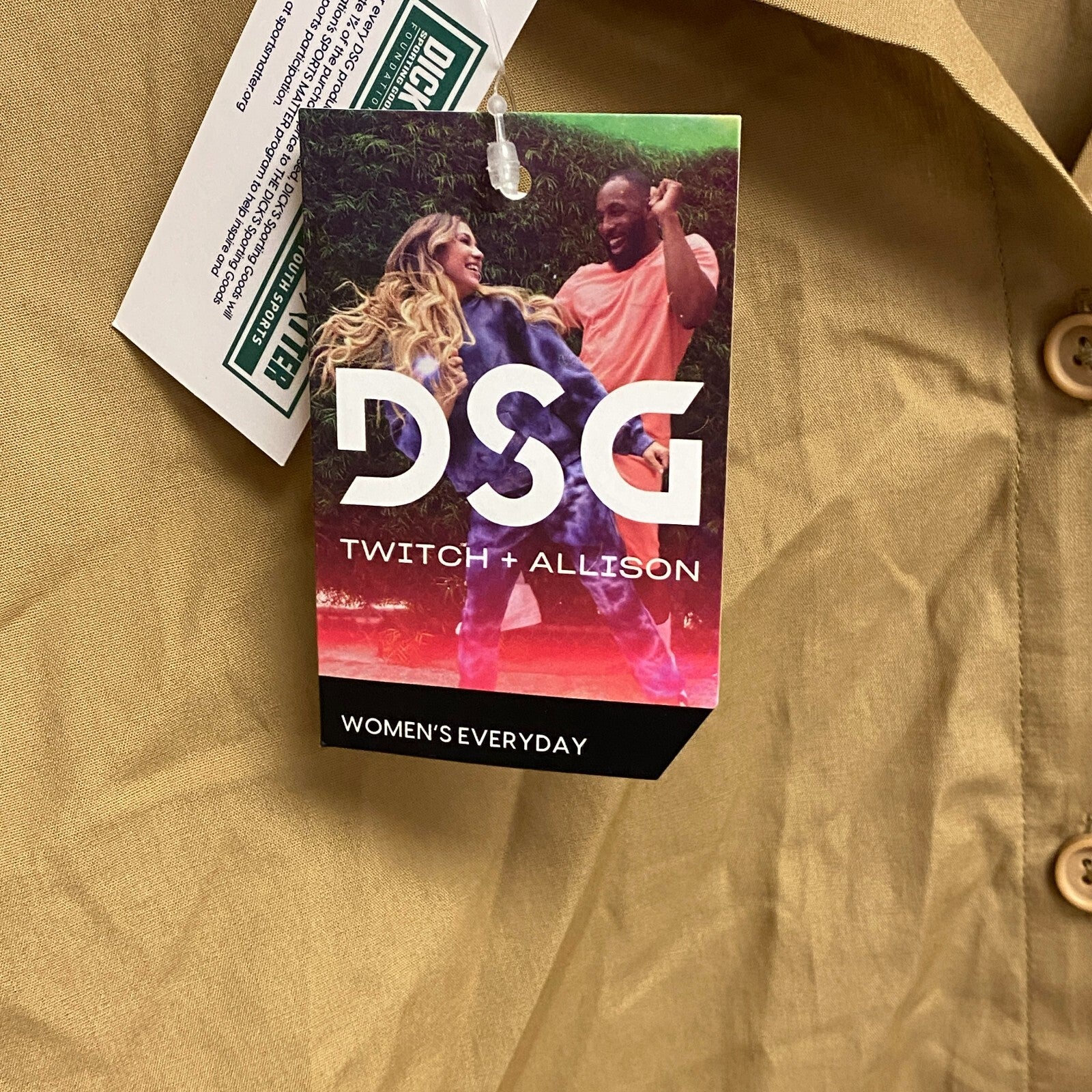 DSG X TWITCH + ALLISON Women's Boyfriend Woven Button Down Sahara Sand BOSSW2210