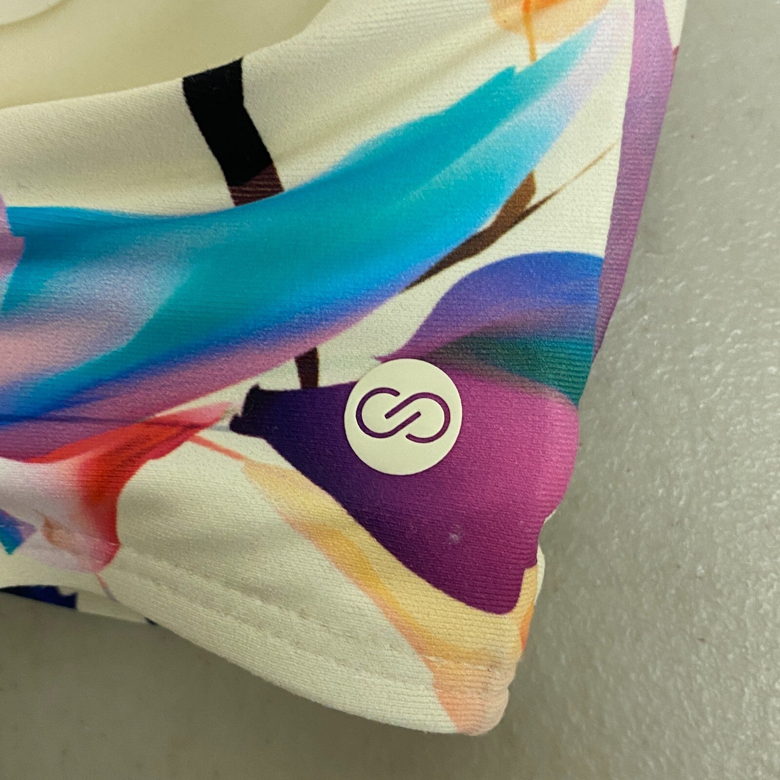 CALIA Women's Trendy Triangle Bikini Top Unbleached/Multi  WSA23201PRT