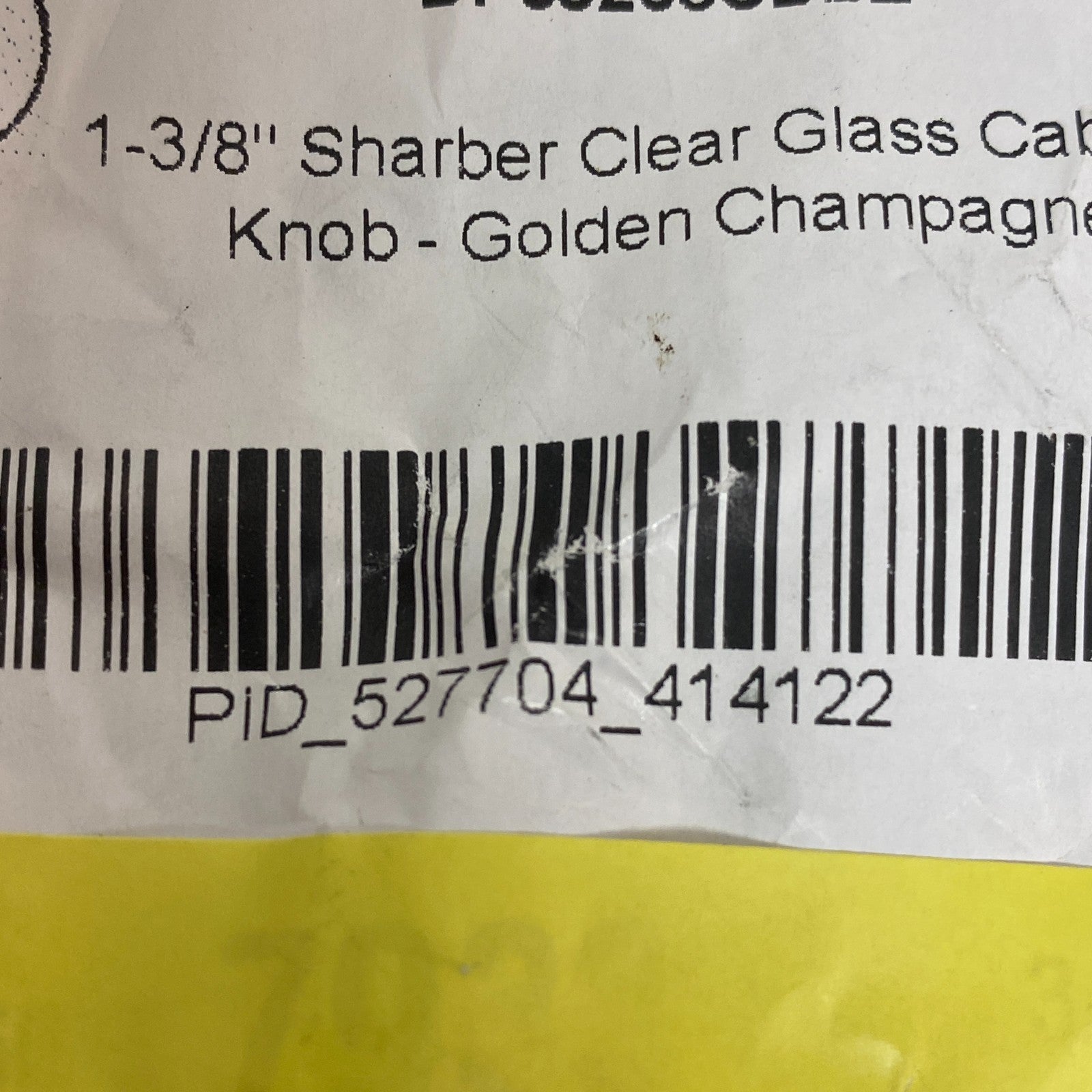 Signature Hardware 1‑3/8″ Sharber Clear Glass Cabinet Knob Golden Champagne