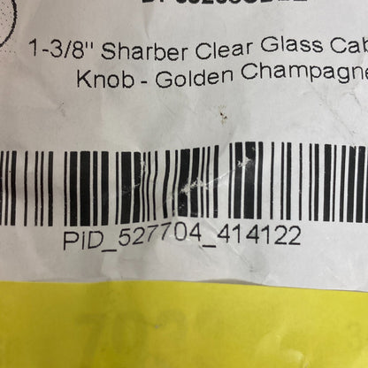Signature Hardware 1‑3/8″ Sharber Clear Glass Cabinet Knob Golden Champagne