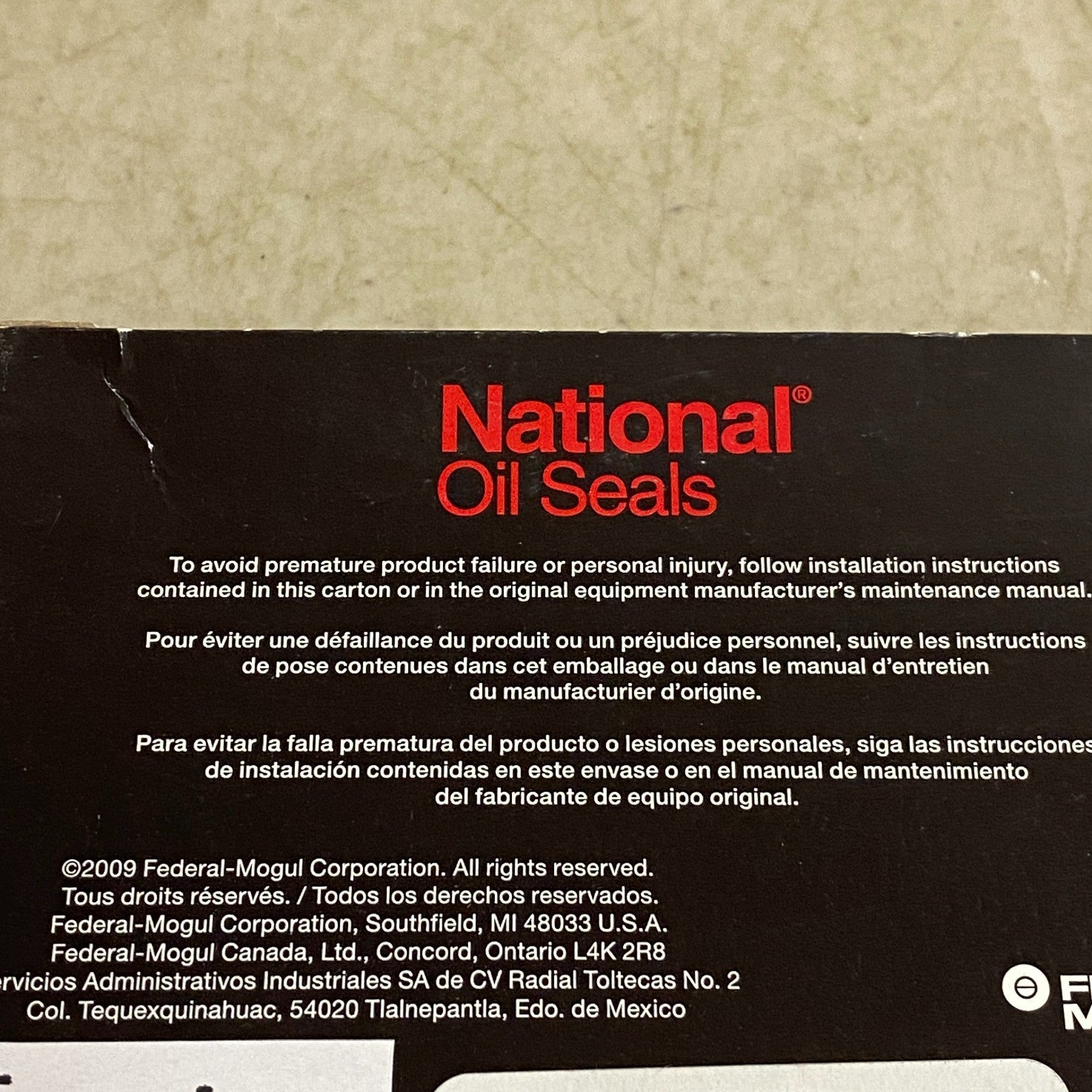 Federal Mogul National Transmission Torque Converter Seal Fluoro Elastomer 4189H
