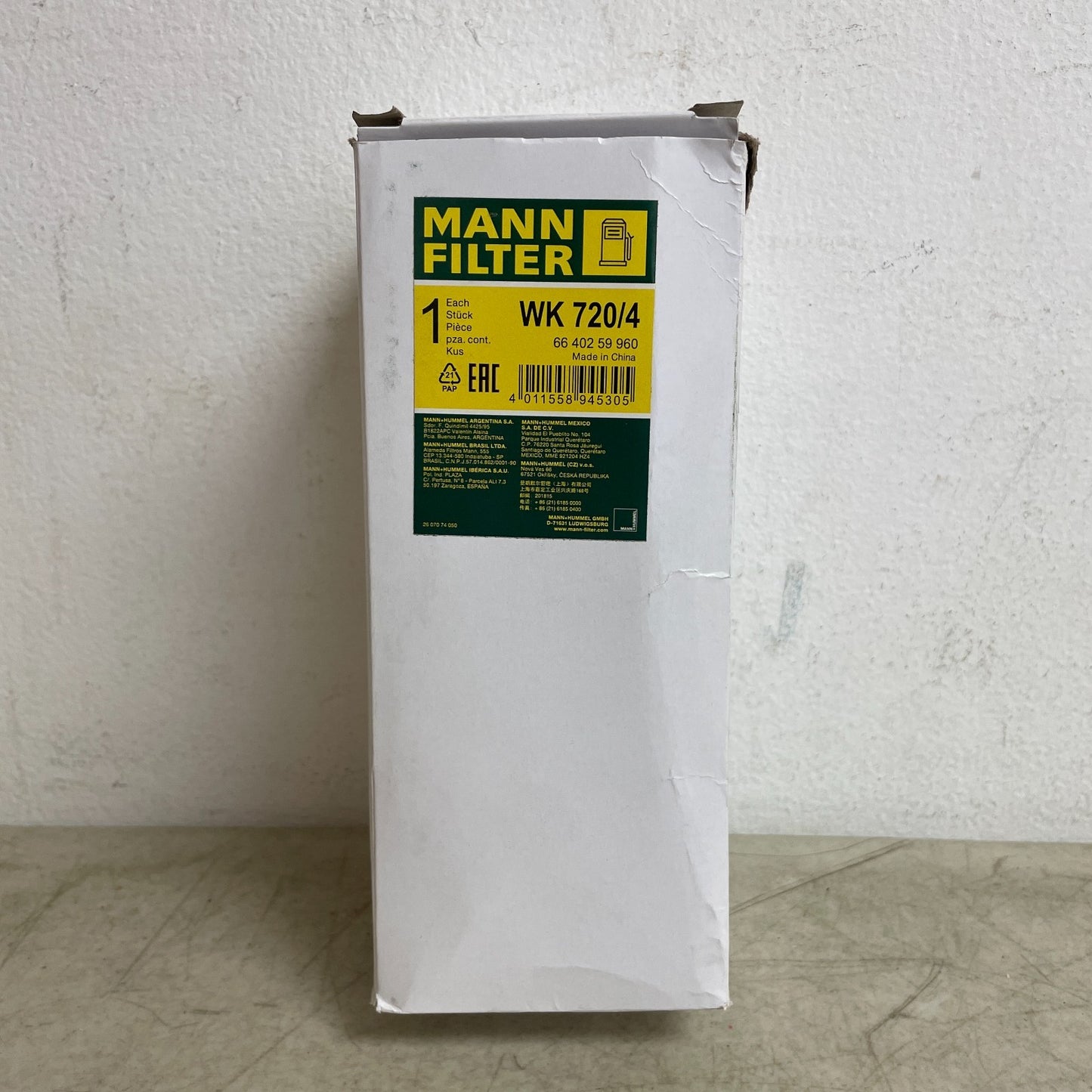 MANN FILTER WK 720/4 Fuel Filter OE 4F0201511E / 4F0201511C Audi / R8 / A6