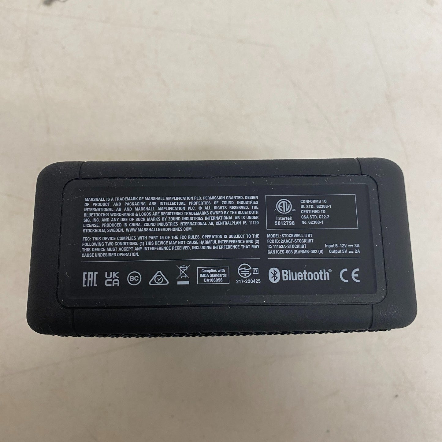 Marshall Stockwell II Portable Bluetooth Speaker Black Brass