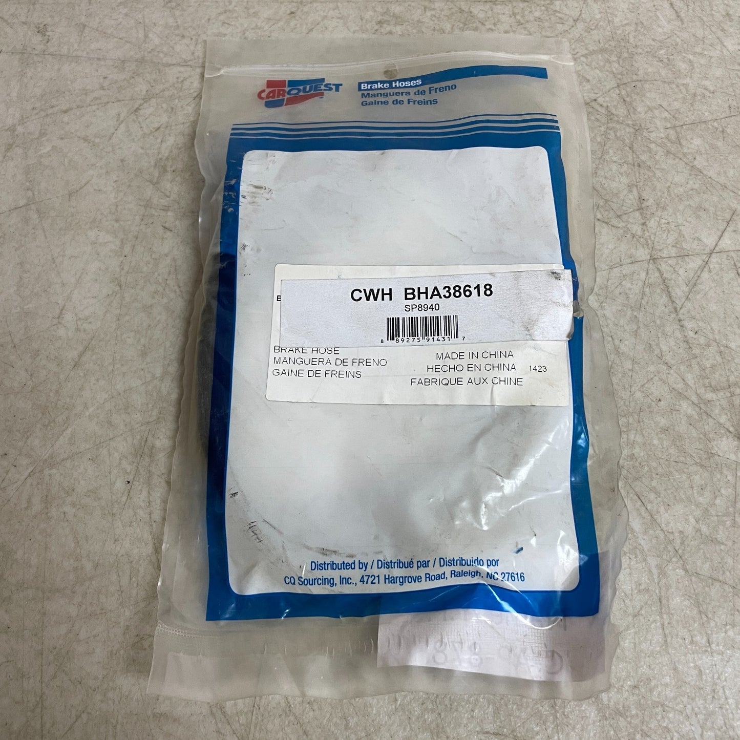 Carquest Wearever Brake Hose Assembly BHA38618 Rear Center