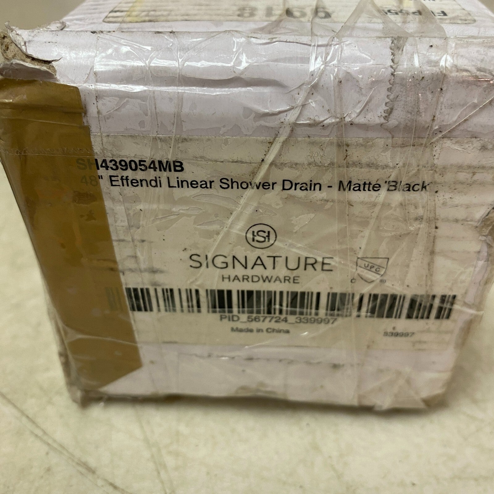 Signature Hardware 48" Effendi Linear Shower Drain - Matte Black