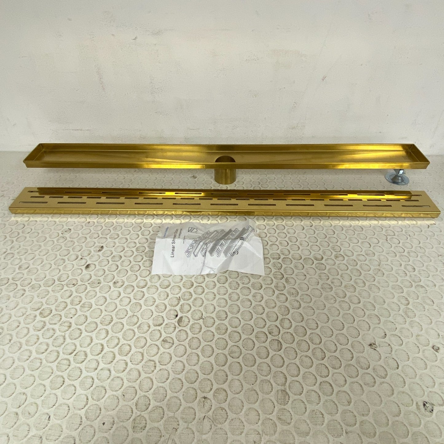 Signature Hardware 36" Effendi Linear Shower Drain Polished Brass SH439052PB