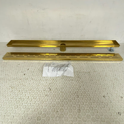 Signature Hardware 36" Effendi Linear Shower Drain Polished Brass SH439052PB
